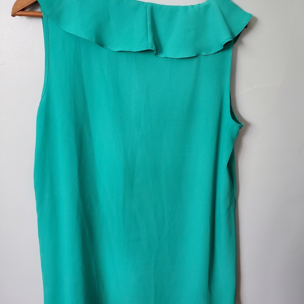 Amanda Green Ruffled Blouse size L - Picture 2 of 7